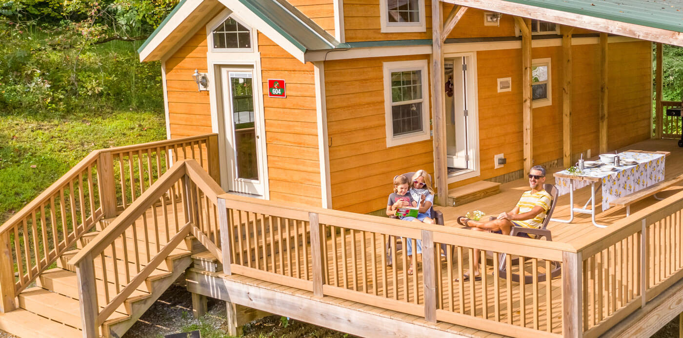 A cabin at Lake Rudolph Campground
