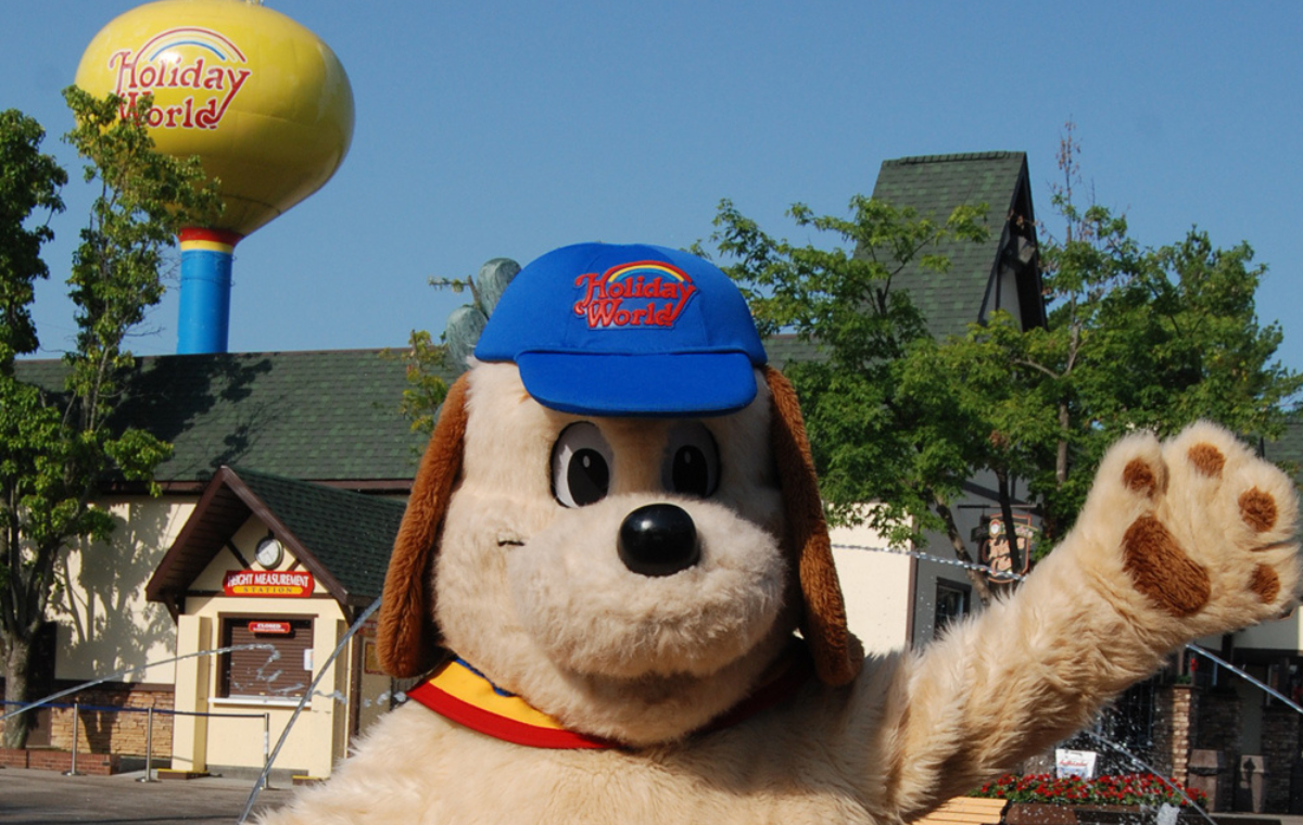 Holidog with the Water Tower in the background