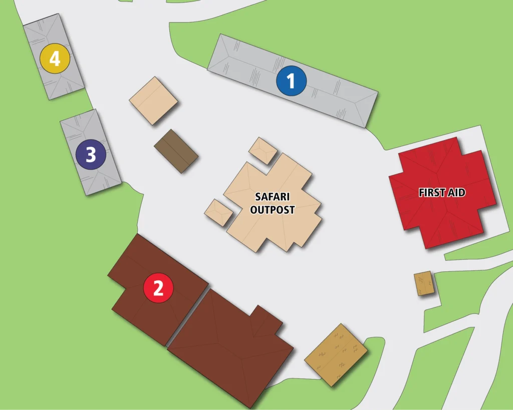 2025 Map of Locker Buildings in Splashin' Safari