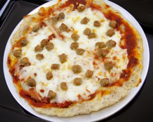 Gluten-Free Sausage Pizza served at George's Gluten-Free Pizza & Snacks
