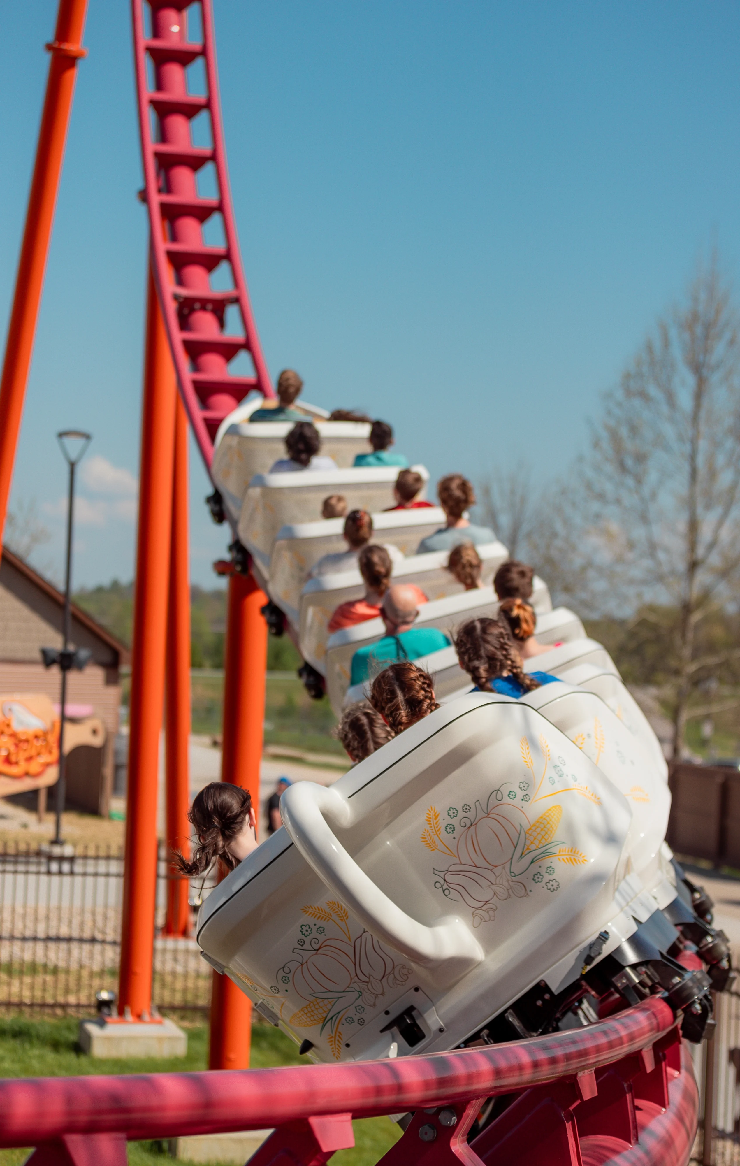 Good Gravy! Family Roller Coaster train from the back, featuring the handle of the "Gravy Boat Train"